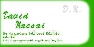 david macsai business card